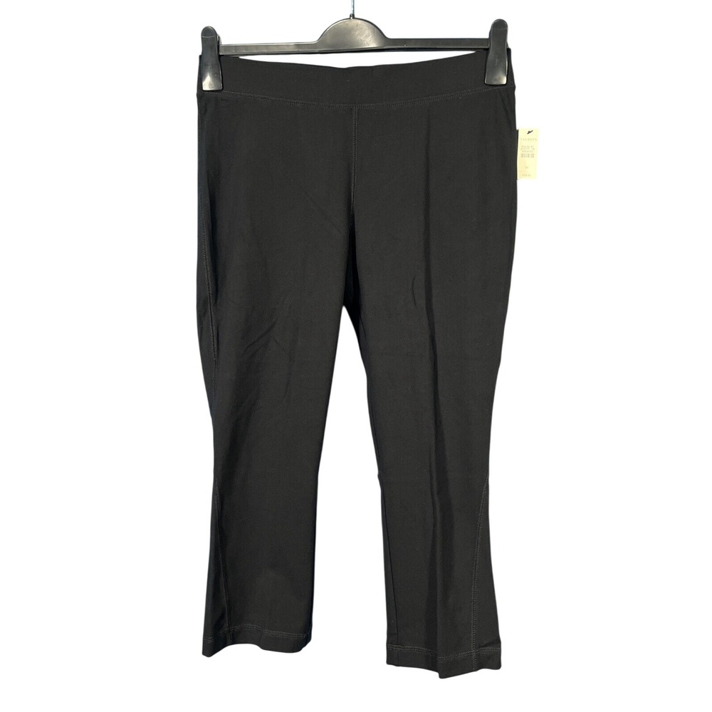 NWT TALBOTS Black STRETCH High-Waist STRAIGHT LEG Ankle Length PULL-ON Pants 10